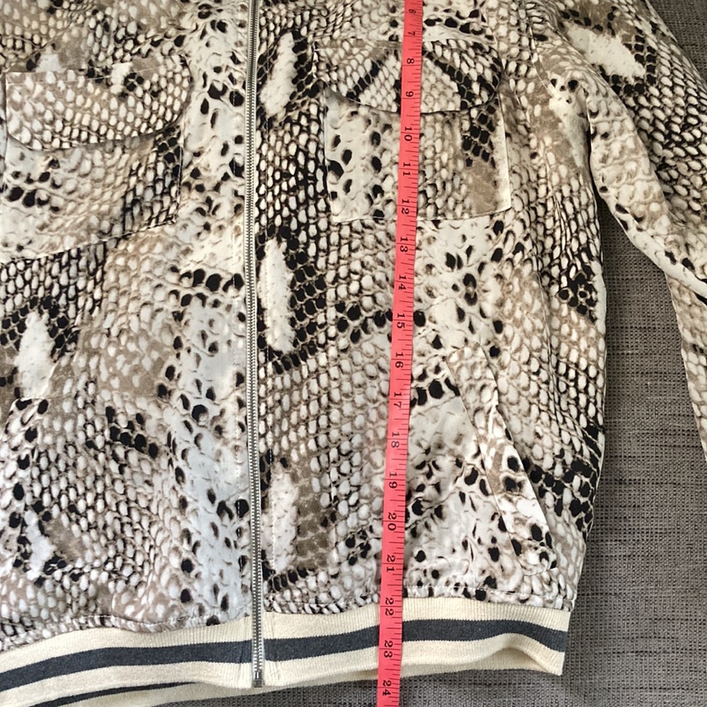 Laila & Savannah Silk Snake Python Print Bomber J… - image 8